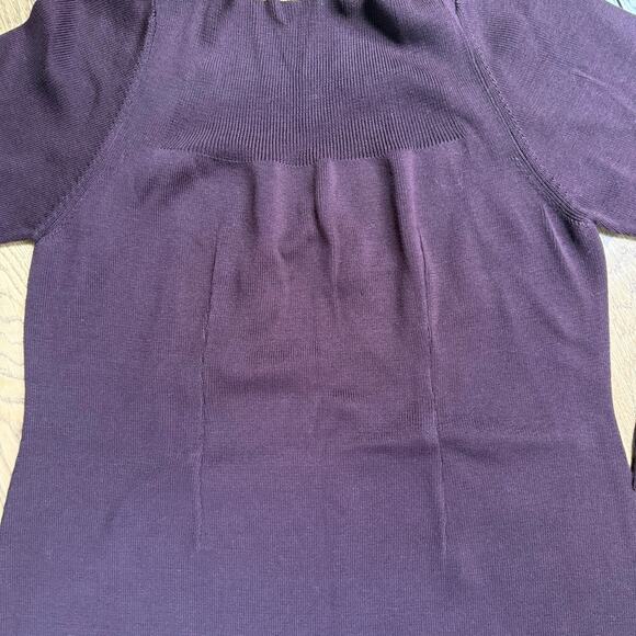 Peruvian Connection Dark Burgundy Sweater Dress SZ L Cotton Cozy Midi - Picture 3 of 9